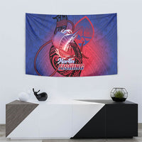 Guam Blue Marlin Fishing Tapestry Guahan Fish Hook Tattoo