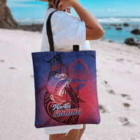 Guam Blue Marlin Fishing Tote Bag Guahan Fish Hook Tattoo