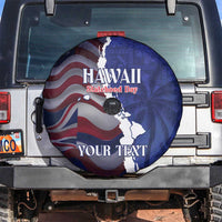 Personalized Hawaii Statehood Day Spare Tire Cover 66th Anniversary - Polynesian Pride