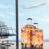 Yellow Hawaii Hibiscus Luggage Cover Tropical Flowers Seamless Pattern - Polynesian Pride