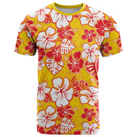 Yellow Hawaii Hibiscus T Shirt Tropical Flowers Seamless Pattern - Polynesian Pride