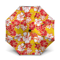 Yellow Hawaii Hibiscus Umbrella Tropical Flowers Seamless Pattern - Polynesian Pride