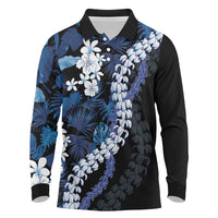 Polu Aloha Hawaii Lei Long Sleeve Polo Shirt Tropical Flowers Elegant Vibe - Polynesian Pride