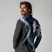 Polu Aloha Hawaii Lei Long Sleeve Polo Shirt Tropical Flowers Elegant Vibe - Polynesian Pride