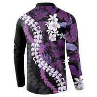 Poni Aloha Hawaii Lei Button Sweatshirt Tropical Flowers Elegant Vibe - Polynesian Pride