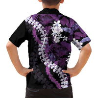 Poni Aloha Hawaii Lei Family Matching Short Sleeve Bodycon Dress and Hawaiian Shirt Tropical Flowers Elegant Vibe - Polynesian Pride