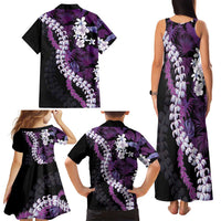 Poni Aloha Hawaii Lei Family Matching Tank Maxi Dress and Hawaiian Shirt Tropical Flowers Elegant Vibe - Polynesian Pride
