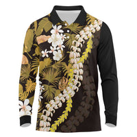 Kula Aloha Hawaii Lei Long Sleeve Polo Shirt Tropical Flowers Elegant Vibe - Polynesian Pride