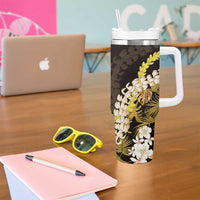 Kula Aloha Hawaii Lei Tumbler With Handle Tropical Flowers Elegant Vibe - Polynesian Pride
