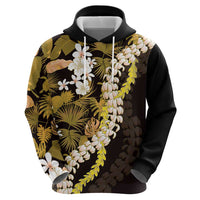 Kula Aloha Hawaii Lei Zip Hoodie Tropical Flowers Elegant Vibe - Polynesian Pride