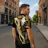 Kula Aloha Hawaii Lei Zipper Polo Shirt Tropical Flowers Elegant Vibe - Polynesian Pride