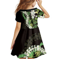 Omaomao Aloha Hawaii Lei Family Matching Off The Shoulder Long Sleeve Dress and Hawaiian Shirt Tropical Flowers Elegant Vibe - Polynesian Pride