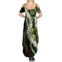 Omaomao Aloha Hawaii Lei Family Matching Summer Maxi Dress and Hawaiian Shirt Tropical Flowers Elegant Vibe LT14 - Polynesian Pride