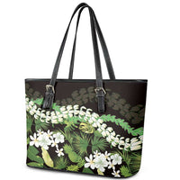 Omaomao Aloha Hawaii Lei Leather Tote Bag Tropical Flowers Elegant Vibe LT14 - Polynesian Pride