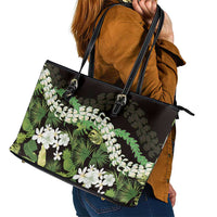 Omaomao Aloha Hawaii Lei Leather Tote Bag Tropical Flowers Elegant Vibe LT14 - Polynesian Pride