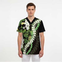 Omaomao Aloha Hawaii Lei Scrub Top Tropical Flowers Elegant Vibe - Polynesian Pride