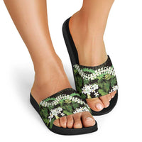 Omaomao Aloha Hawaii Lei Slide Sandals Tropical Flowers Elegant Vibe - Polynesian Pride