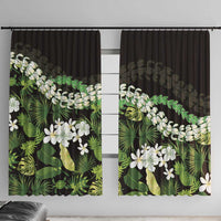 Omaomao Aloha Hawaii Lei Window Curtain Tropical Flowers Elegant Vibe - Polynesian Pride