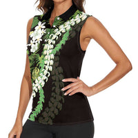 Omaomao Aloha Hawaii Lei Women Sleeveless Polo Shirt Tropical Flowers Elegant Vibe - Polynesian Pride