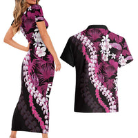 Akala Aloha Hawaii Lei Couples Matching Short Sleeve Bodycon Dress and Hawaiian Shirt Tropical Flowers Elegant Vibe LT14 - Polynesian Pride