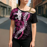 Akala Aloha Hawaii Lei Cross Shoulder Shirt Tropical Flowers Elegant Vibe - Polynesian Pride
