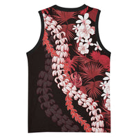 Ulaula Aloha Hawaii Lei Basketball Jersey Tropical Flowers Elegant Vibe - Polynesian Pride