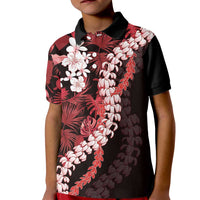 Ulaula Aloha Hawaii Lei Kid Polo Shirt Tropical Flowers Elegant Vibe - Polynesian Pride