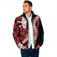 Ulaula Aloha Hawaii Lei Padded Jacket Tropical Flowers Elegant Vibe - Polynesian Pride