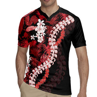 Ulaula Aloha Hawaii Lei Rugby Jersey Tropical Flowers Elegant Vibe - Polynesian Pride