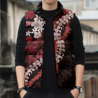 Ulaula Aloha Hawaii Lei Sleeveless Puffer Jacket Tropical Flowers Elegant Vibe - Polynesian Pride