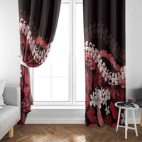 Ulaula Aloha Hawaii Lei Window Curtain Tropical Flowers Elegant Vibe - Polynesian Pride