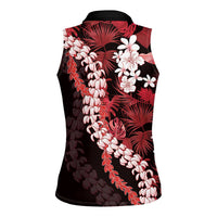 Ulaula Aloha Hawaii Lei Women Sleeveless Polo Shirt Tropical Flowers Elegant Vibe - Polynesian Pride
