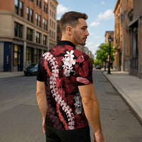 Ulaula Aloha Hawaii Lei Zipper Polo Shirt Tropical Flowers Elegant Vibe - Polynesian Pride