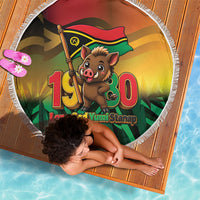 Vanuatu Independence Day Beach Blanket Chibi Boar Proud To Be A Ni-Van