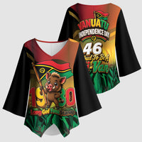 Vanuatu Independence Day Kimono Sleeve Blouse Chibi Boar Proud To Be A Ni-Van