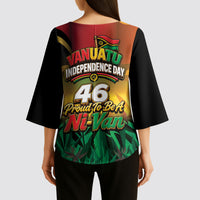 Vanuatu Independence Day Kimono Sleeve Blouse Chibi Boar Proud To Be A Ni-Van