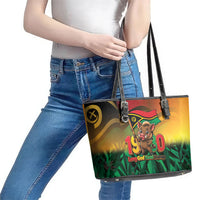 Vanuatu Independence Day Leather Tote Bag Chibi Boar Proud To Be A Ni-Van