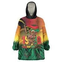 Vanuatu Independence Day Wearable Blanket Hoodie Chibi Boar Proud To Be A Ni-Van