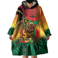 Vanuatu Independence Day Wearable Blanket Hoodie Chibi Boar Proud To Be A Ni-Van