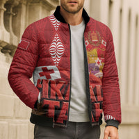Tonga Rugby Custom Bomber Puffer Jacket 2026 Go Ikale Tahi Ngatu Pattern