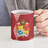 Tonga Rugby Custom Ceramic Mug 2026 Go Ikale Tahi Ngatu Pattern