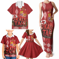 Tonga Rugby Custom Family Matching Tank Maxi Dress and Hawaiian Shirt 2026 Go Ikale Tahi Ngatu Pattern LT14 - Polynesian Pride