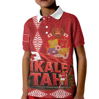 Tonga Rugby Custom Kid Polo Shirt 2026 Go Ikale Tahi Ngatu Pattern
