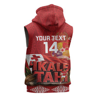 Tonga Rugby Custom Sleeveless Hoodie 2026 Go Ikale Tahi Ngatu Pattern