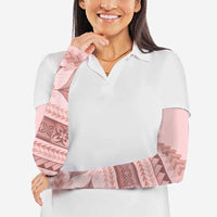 Pastel Pink Samoa Siapo Teuila Flowers Arm Sleeves - Polynesian Pride