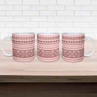 Pastel Pink Samoa Siapo Teuila Flowers Ceramic Mug - Polynesian Pride