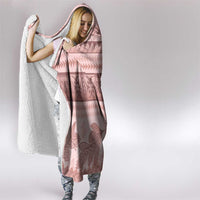 Pastel Pink Samoa Siapo Teuila Flowers Hooded Blanket - Polynesian Pride