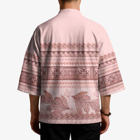 Pastel Pink Samoa Siapo Teuila Flowers Kimono - Polynesian Pride
