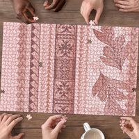 Pastel Pink Samoa Siapo Teuila Flowers Puzzle - Polynesian Pride