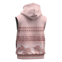 Pastel Pink Samoa Siapo Teuila Flowers Sleeveless Hoodie - Polynesian Pride